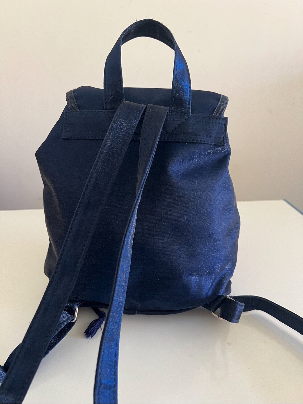 Women's Navy Drawstring Backpack - Picture 5 of 10